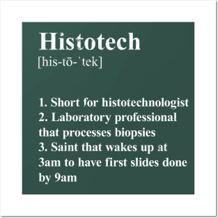 Histotech Funny Definition Laboratory Histotechnologist. dark background Posters and Art